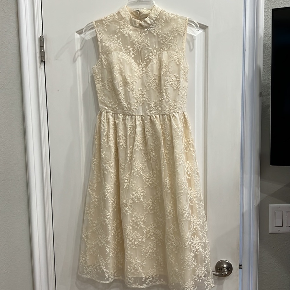 Asos cream lace dress